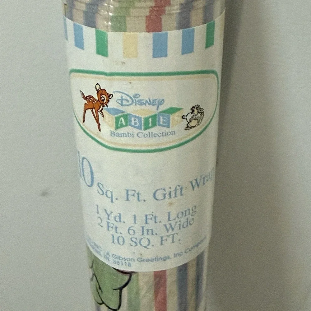 Vintage Sealed Disney Babies Gift Wrap Baby Shower  10sq Ft Mickey Minnie Goofy‎
